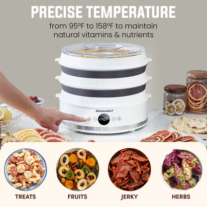 5 Tier Digital Food Dehydrator with BPA Free SlimStore™ Collapsible Trays