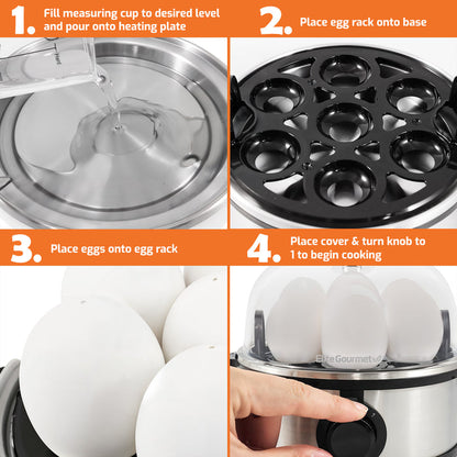 7-Egg Easy Egg Cooker (Stainless Steel)