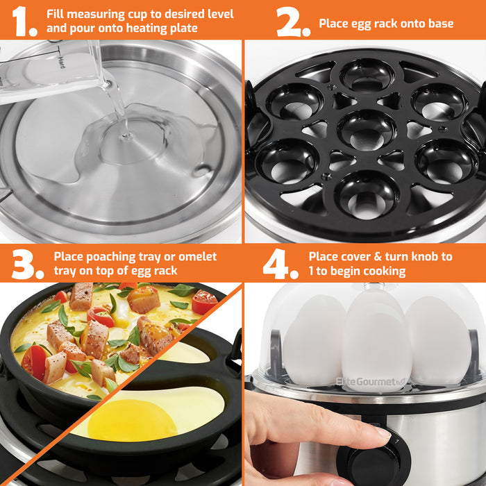 7-Egg Easy Egg Cooker (Stainless Steel)