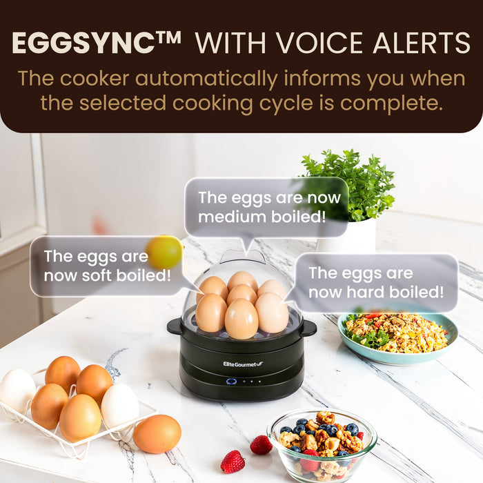 7-Egg Electric Egg Cooker with Voice Alerts