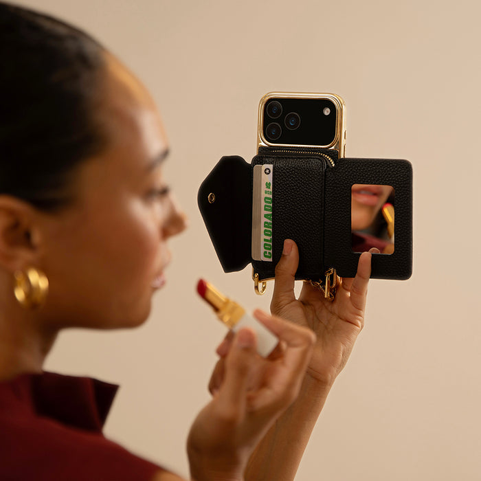 Add-On Mirror Magnet Wallet - Black/Gold