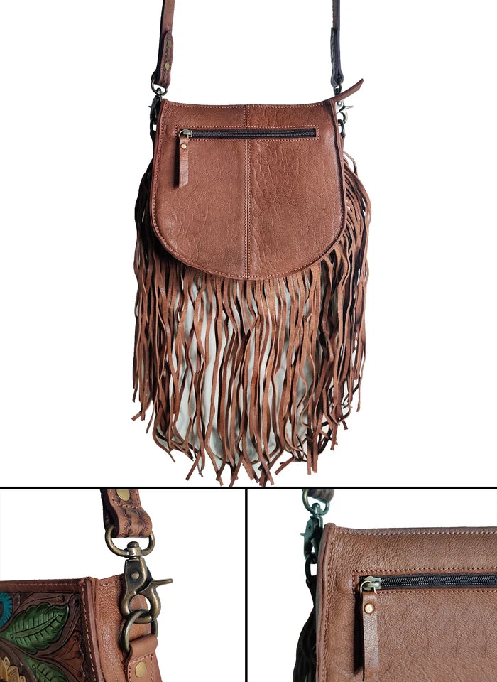 Alula Leather Hobo Bag for Women – Western Tassel Fringe Purse