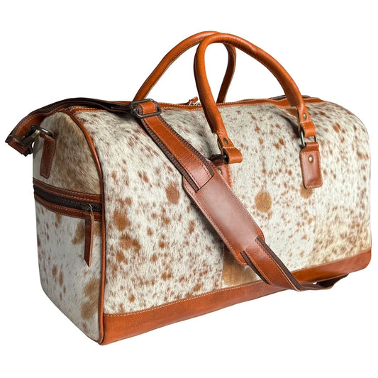 Archer Leather Duffle Bag – Hair-On Western Weekender Travel Bag