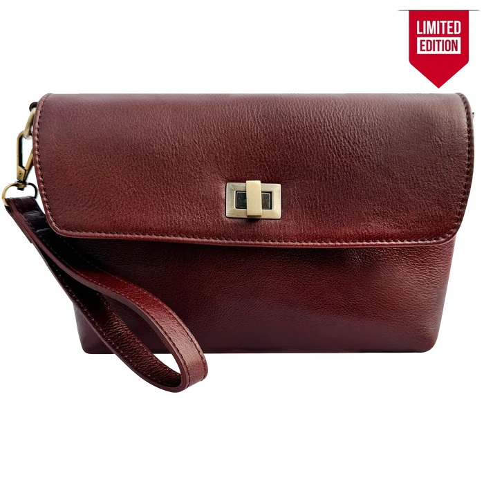 Ariel Leather Wristlet Wallet Travel Clutch Purse for Women