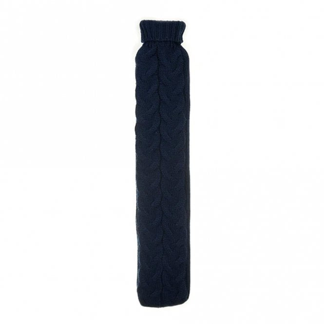 Aroma Home Long Hotwater Bottle- Navy Chunky Knit