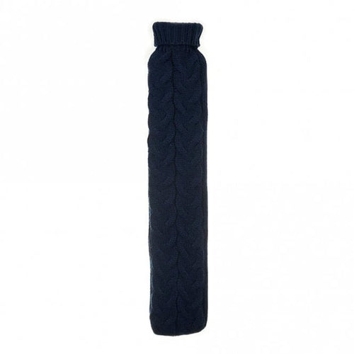Aroma Home Long Hotwater Bottle- Navy Chunky Knit