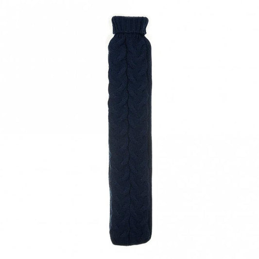 Aroma Home Long Hotwater Bottle- Navy Chunky Knit