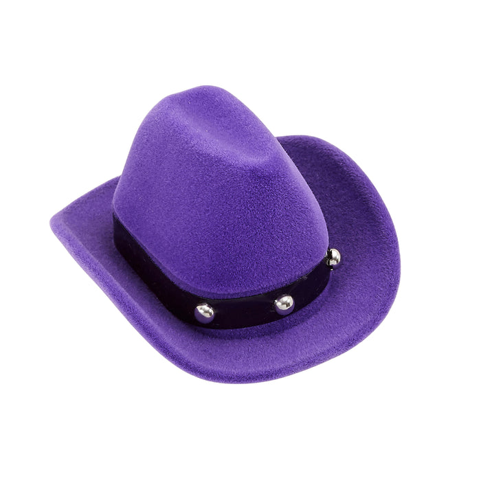 AWST Int'l Horse Head Earrings w/Purple Cowboy Hat Gift Box - Breeches.com