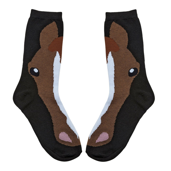 AWST Int'l Ladies'  Horse Face Crew Socks- 3-Pack - Breeches.com