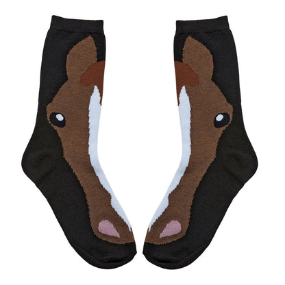 AWST Int'l Ladies'  Horse Face Crew Socks- 3-Pack - Breeches.com