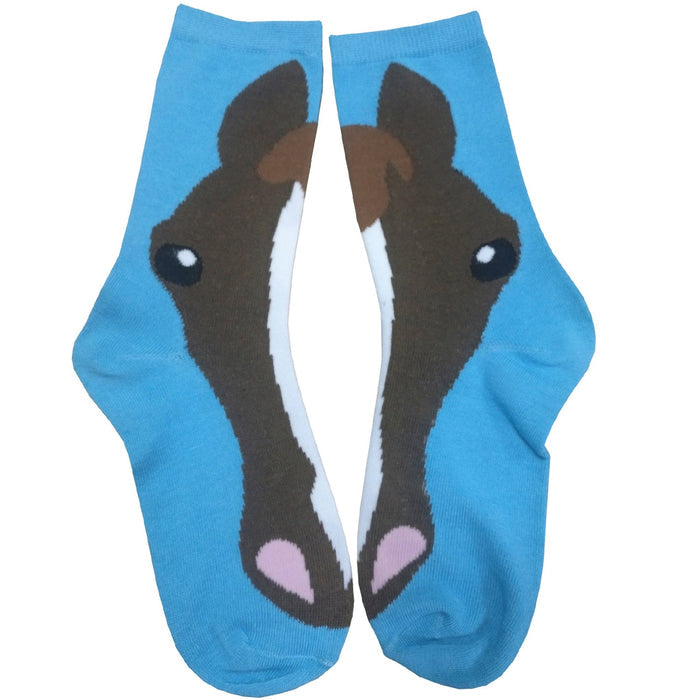 AWST Int'l Ladies'  Horse Face Crew Socks- 3-Pack - Breeches.com