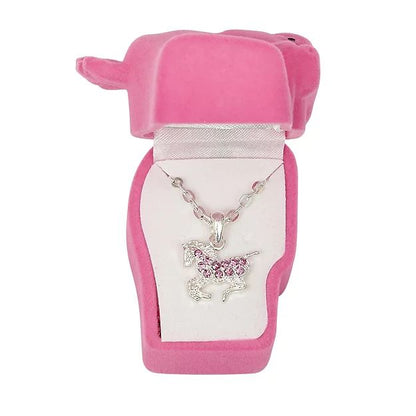 AWST Int'l Aqua Precious Pony Necklace w/Aqua Horse Head Gift Box - Breeches.com