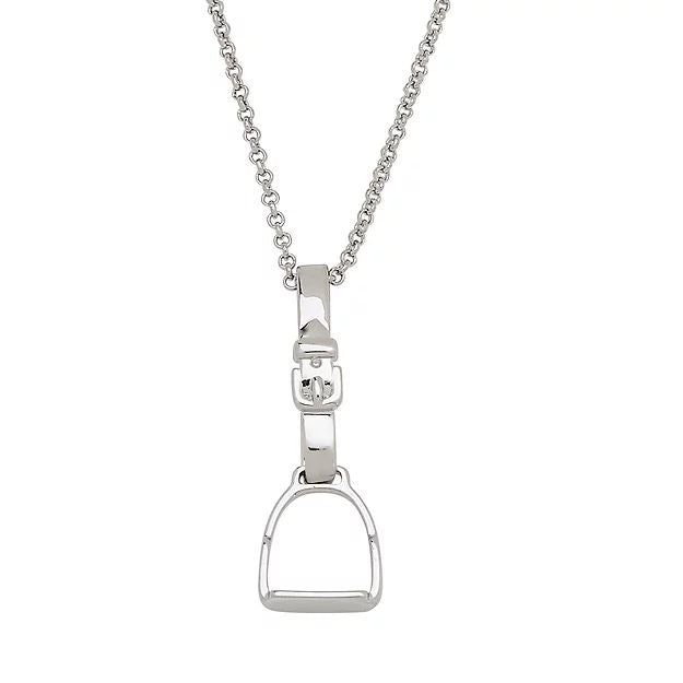 AWST Int'l Rhodium English Stirrup Necklace - Breeches.com