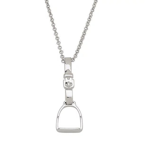 AWST Int'l Rhodium English Stirrup Necklace - Breeches.com
