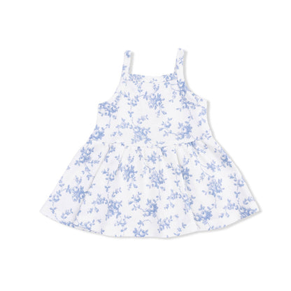Baby Blue Vines Floral - Peplum Tank and Bike Short