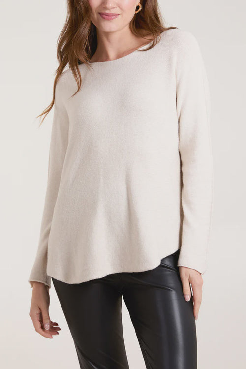 Beatrice Boat Neck Raw Edge Jumper