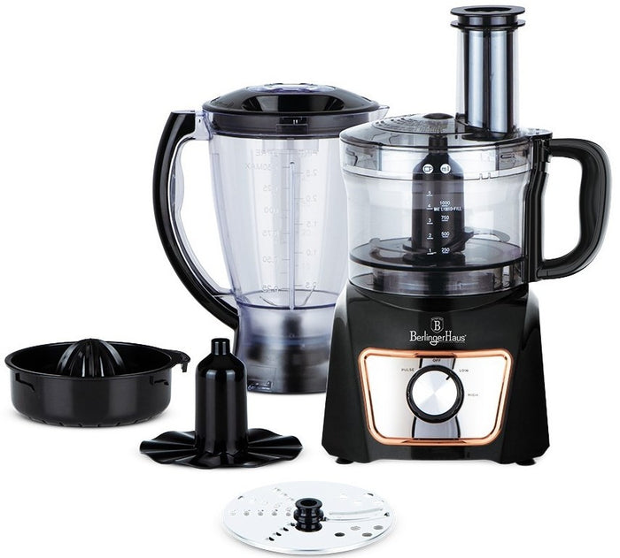 Belinger Haus Food Processor 8 in 1, 500Watts, 1.5Lit, Black