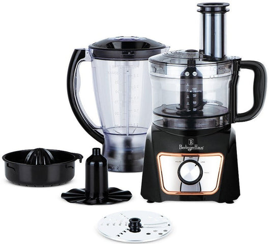 Belinger Haus Food Processor 8 in 1, 500Watts, 1.5Lit, Black
