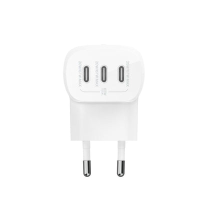 Belkin Wall Charger With PPS, 67Watts, Triple USB-C Ports PD, 25W & 20W & 20W, White