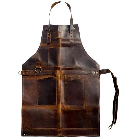 Bennett Full-Grain Buffalo Leather Apron - Professional BBQ & Workshop