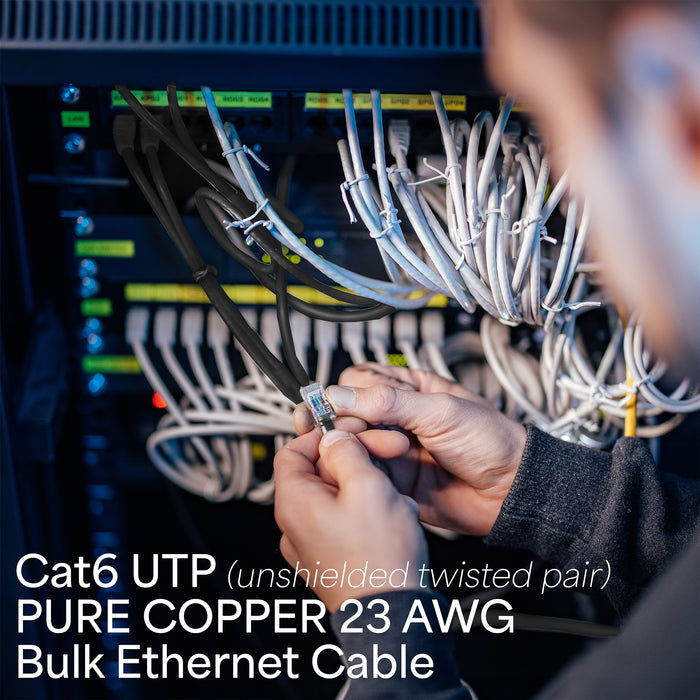 Black 1,000ft Cat6 Full Copper Outdoor Ethernet Cable