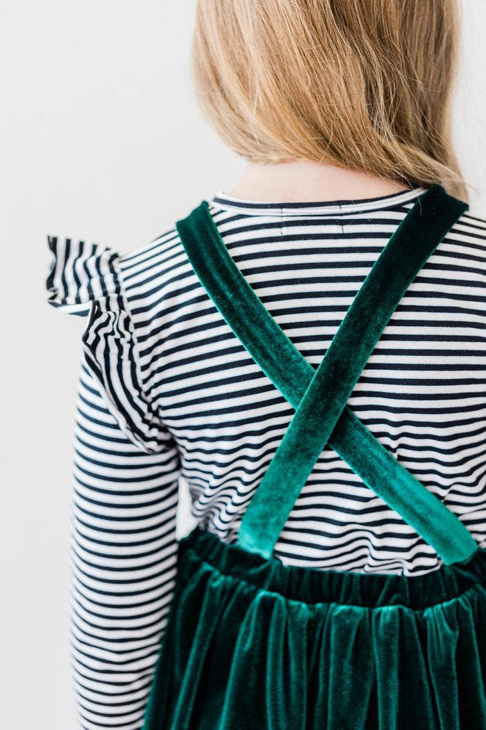 Black & White Stripe L/S Ruffle Tee