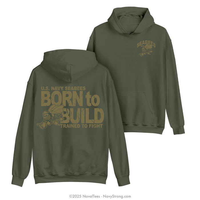 "Born 2 Build" Hooded Sweatshirt | Military Green