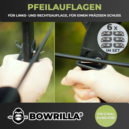 BOWRILLA 6 Stk. magnetische Pfeilauflage aus Edelstahl, universell und selbstklebend
