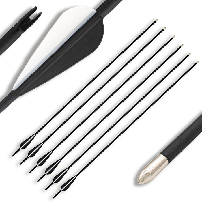 BOWRILLA 6er Set Pfeile mit Metallspitze
