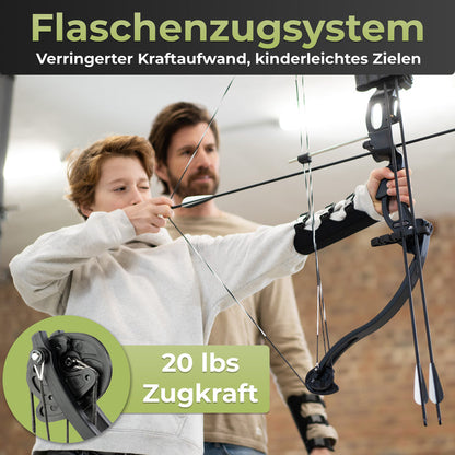 BOWRILLA Compoundbogen Einsteiger - Starter Set - 15-29 lbs - 34 Zoll