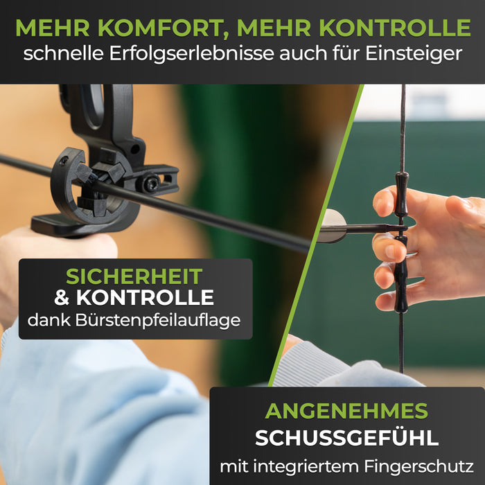 BOWRILLA Recurvebogen Set für Einsteiger ab 8 Jahren, 25 lbs, 6 Carbon-Hybrid Pfeile & 3 Zielscheiben