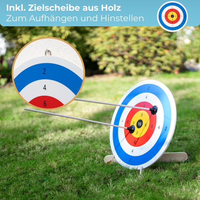 BOWRILLA Takedown Kinderbogen – Fiberglas & Holz, mit Saugnapfpfeilen, Köcher & Zielscheibe