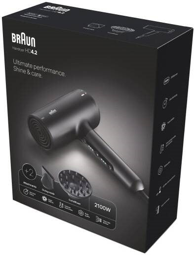 BRAUN Hair Dryer Htdc Dryer Super, Ionic Black