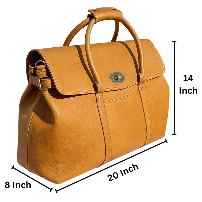 Captain Leather Duffle Bag for Men : Premium Weekender Travel Carry-on