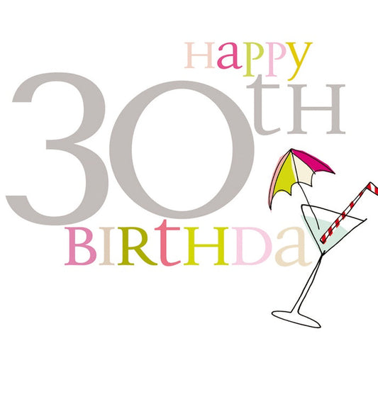 Caroline Gardner 30th Female Cocktail Greetings Card