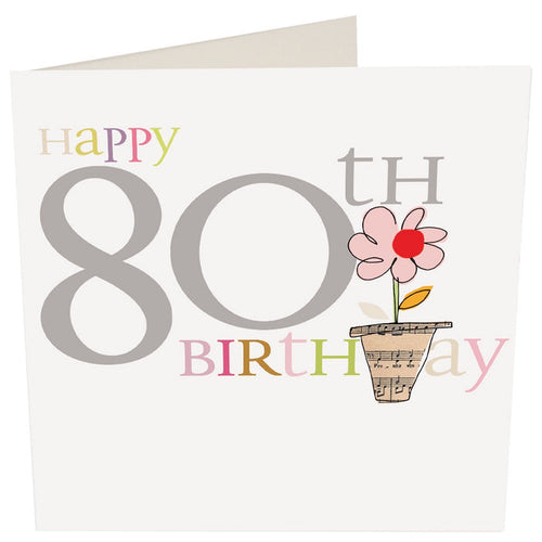Caroline Gardner 80th Female Plant Pot Greetings Card
