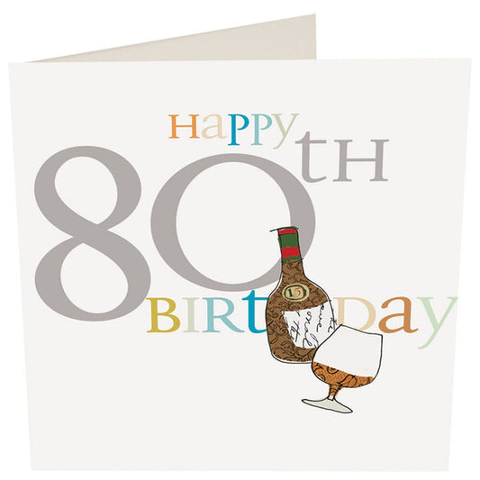 Caroline Gardner 80th Male Birthday Greetings Card