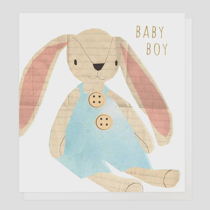 Caroline Gardner Baby Boy Bunny Greetings Card
