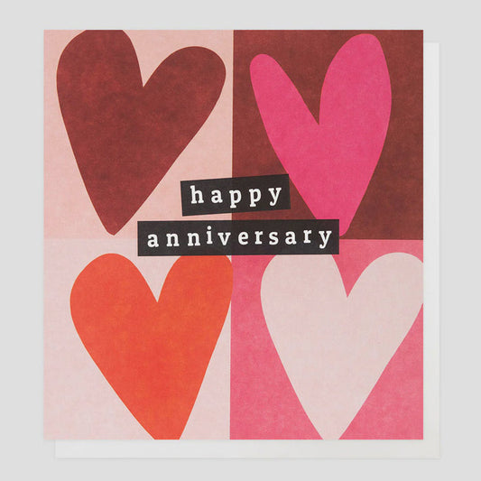 Caroline Gardner Happy Anniversary Hearts Greetings Card