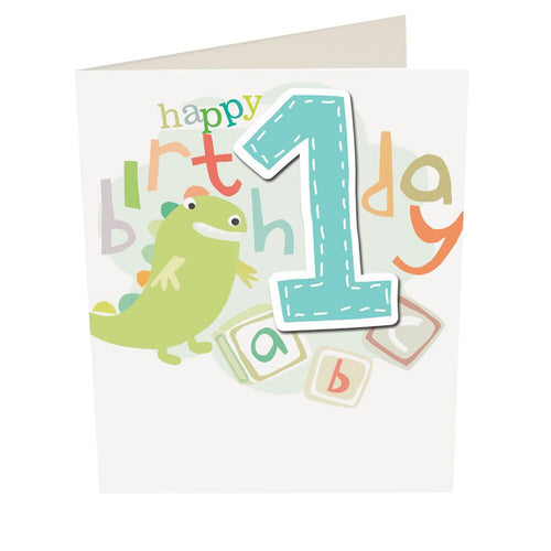 Caroline Gardner Happy Birthday Age One Boy Greetings Card