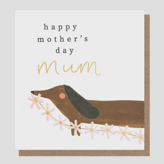 Caroline Gardner Mum Sausage Dog Greetings Card