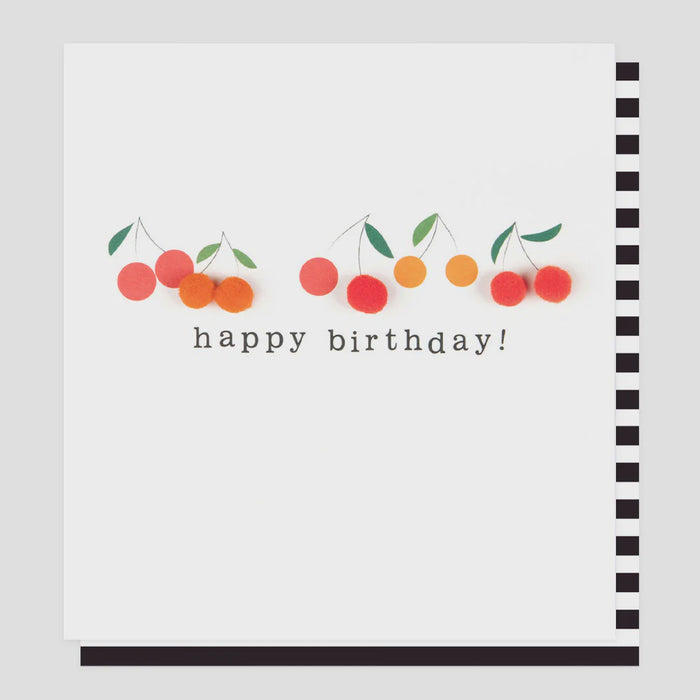 Caroline Gardner Pom Pom Cherries Greeting Card