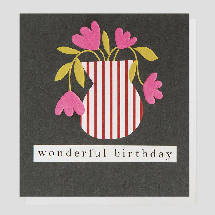 Caroline Gardner Wonderful Birthday Vase Greetings Card