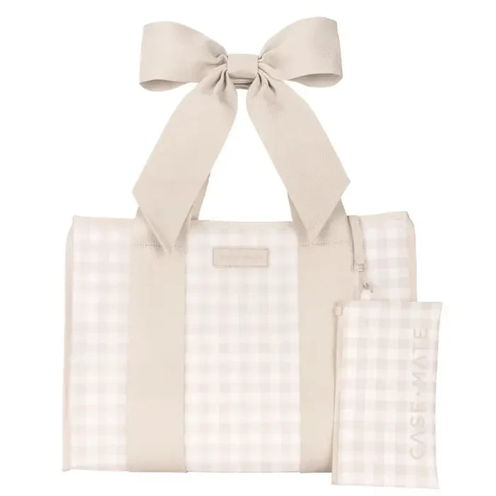 Case-Mate Latte Gingham Bow Jelly Tote Bag