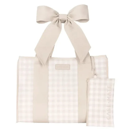 Case-Mate Latte Gingham Bow Jelly Tote Bag