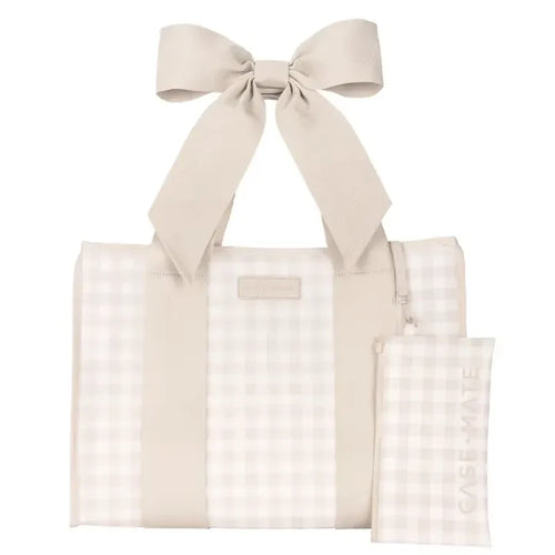 Case-Mate Latte Gingham Bow Jelly Tote Bag