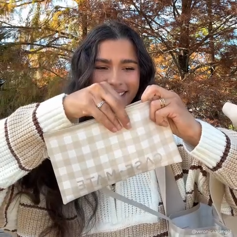 Case-Mate Latte Gingham Bow Jelly Tote Bag