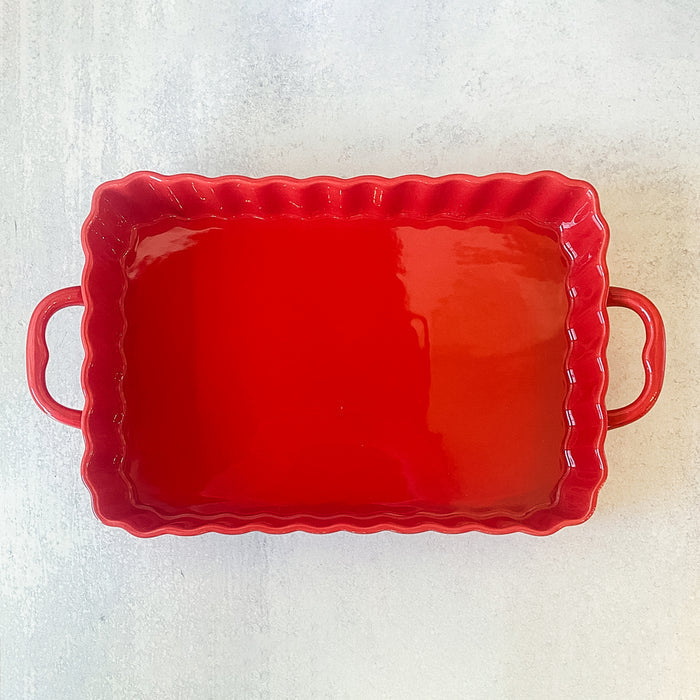 Casserole Ridged 9" x 13" RED