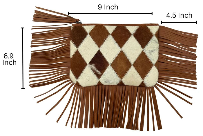 Celeste Hair-On Leather Sling Bag for Women | Western Fringe Crossbody & Clutch