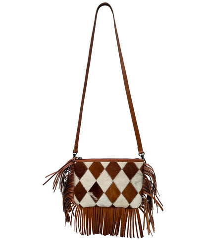 Celeste Hair-On Leather Sling Bag for Women | Western Fringe Crossbody & Clutch